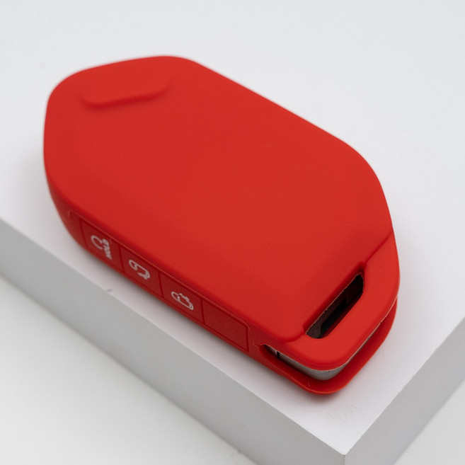 기아 EV3 EV4 EV6 EV9 호환 차 키케이스 커버 홀더 스마트 실리콘 리모컨, S56_7버튼, 레드