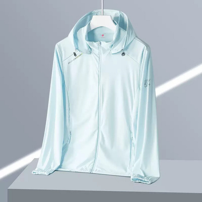 女款冰涼抗UV防曬外套 涼感連帽可拆防曬衣 彈性袖口拉鍊口袋 UPF50+