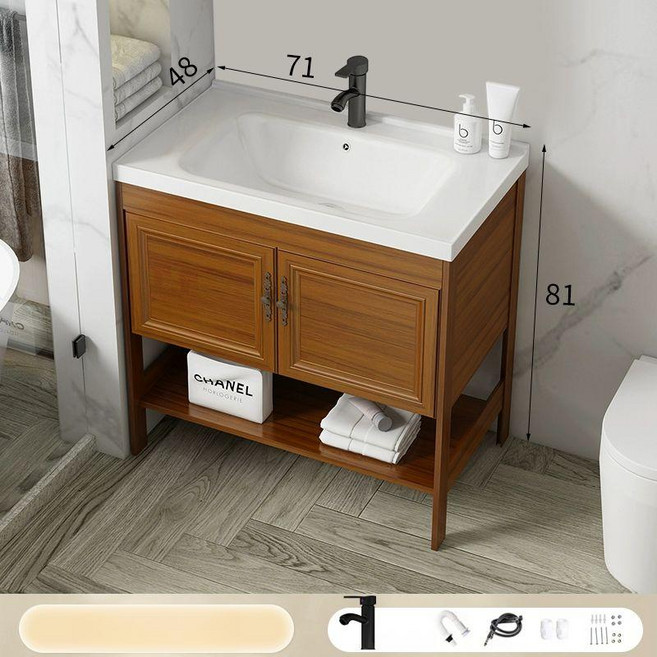 세면대 하부장 우드 간이세면대 화장실 세면기 탑볼 개수대, Q. 7147 옐로우 도어