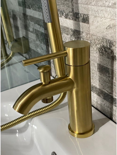 세면대 수전 1홀 겸용 비비 D-360 샴페인골드, 1개