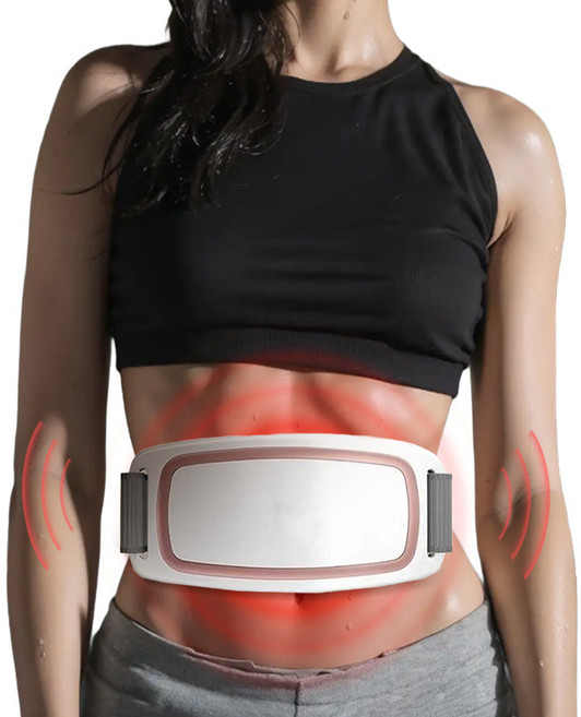 Donmmo 뱃살 운동기구 복부 지방 줄이기 온열 찜질복대 생리통, 흰색