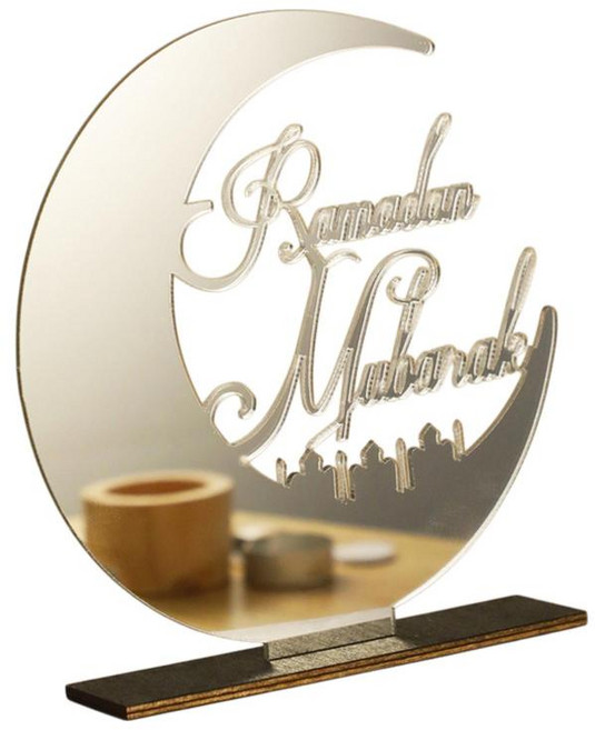 eid mubarak 장식 테이블 사인 창조적 인 중심 예술 공예 장식 장식 라마단 장식 거실 가정용 스탠드, 아크릴, 은
