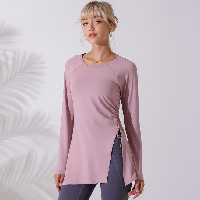 긴팔 헬스 요가 피트니스 필라테스 옆트임 티셔츠 SH980