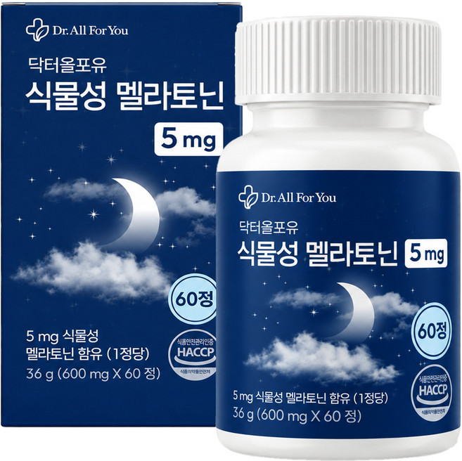 닥터올포유 식물성 멜라토닌 5mg 대용량, 1개, 60정