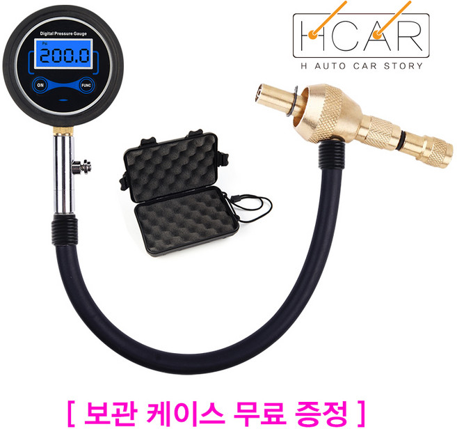 에이치 스토리 오프로드용 타이어 기압 수정 게이지, 1개, 블랙