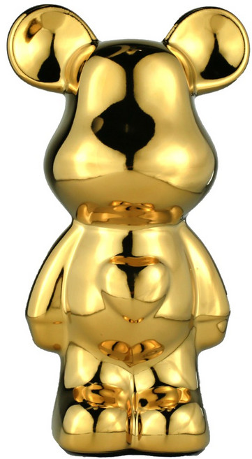 라푸유 세라믹 베어브릭 인테리어 장식품 곰돌이 피규어, 골든
