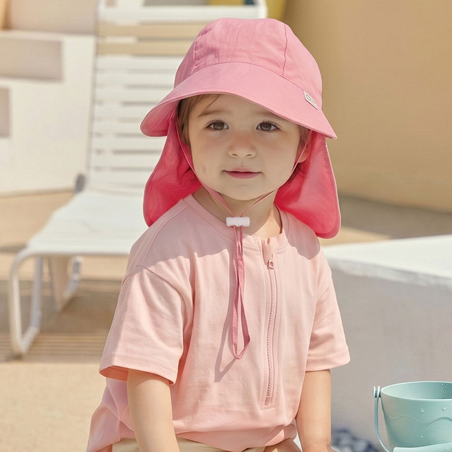 에뜨람 유아 와이드 플랩캡 아쿠아캡 아동 물놀이 버킷햇 아기 모자