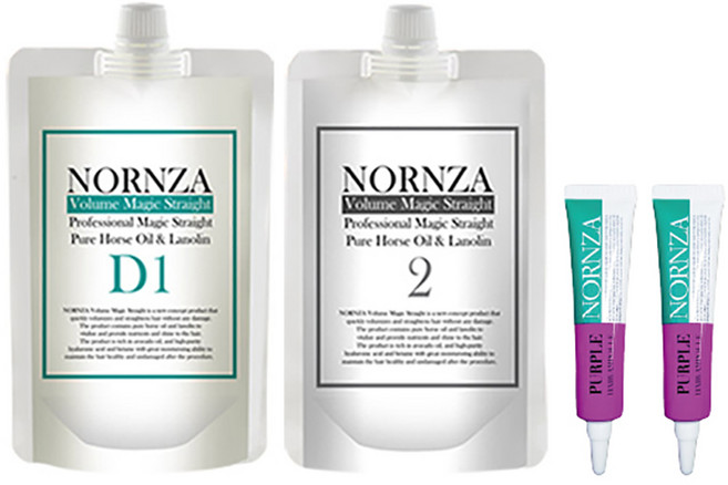 NORNZA 노른자 볼륨매직약 스트레이트 파마약 손상모 D200 1제200ml 2제200ml 1세트 헤어앰플 퍼플2개, 1개, 200ml