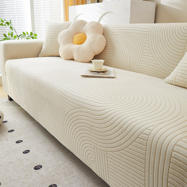 엔조이텍스타일즈 고탄력 전방위 소포 미끄럼 애완 발톱 방지 쇼파커버, 1개, 베이지