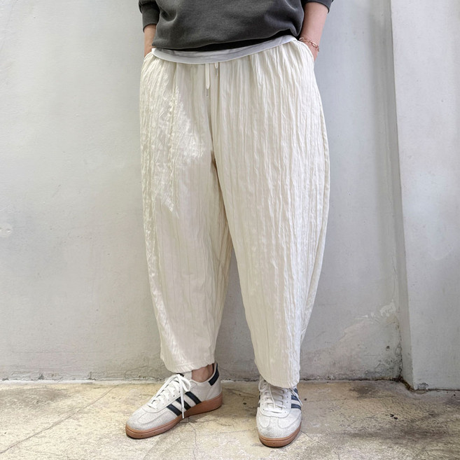 라운지21 남자 플리츠 밴딩 벌룬 배기 8부 와이드 팬츠
