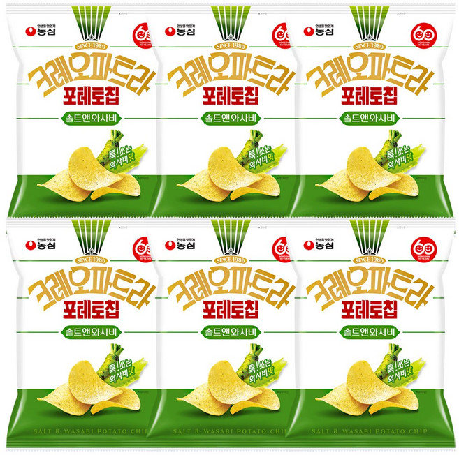 크레오파트라 솔트앤와사비, 6개, 50g
