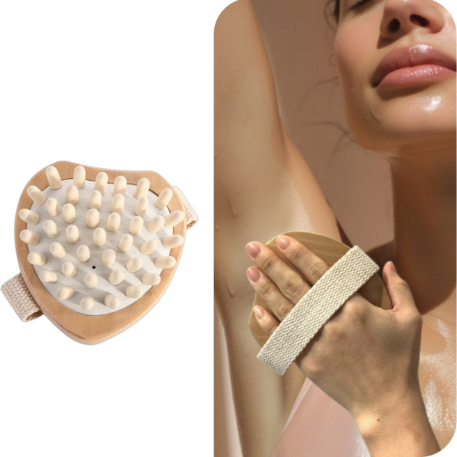 InLoop 디톡스 바디 괄사 림프마사지기, 내츄럴우드, 1개