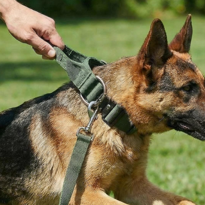 오브리버티 핸들링 중형견 대형견 목줄, 그린, 1개