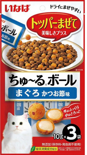 이나바 챠오 츄르볼 고양이 간식, 1개, 10g, 참치&가다랑어포