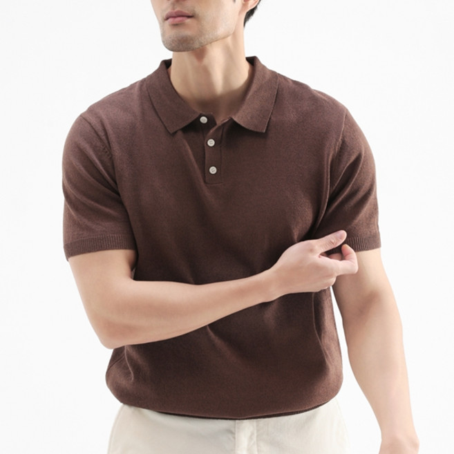 글리멜로 여름 남자 소프트 쿨링 니트 카라 반팔 티셔츠 6컬러