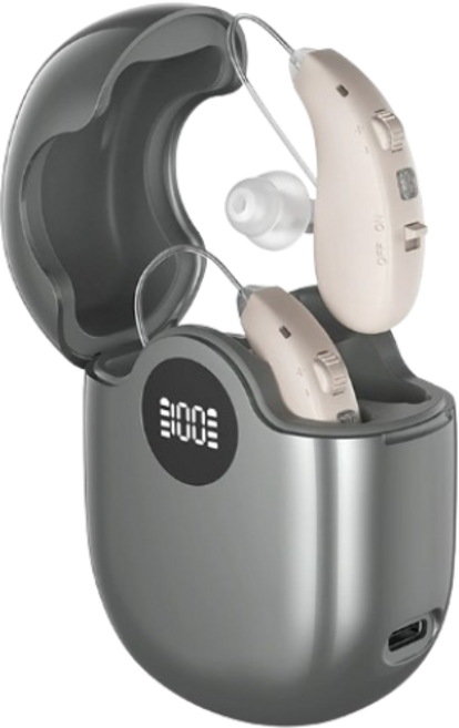 [웰톤] 소리증폭기 미니 어르신 노인 음성증폭 고급형 무선 충전식 소형 최신형 귀걸이, 1개, GM-363