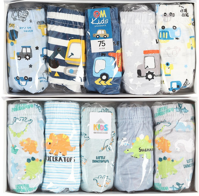 남아용 개구쟁이 삼각팬티 10종 세트