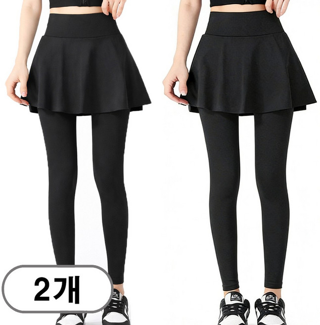 차쿠 1+1 여성 치마 레깅스 빅사이즈 치마 레깅스 하이웨스트 일체형 레깅스 치마 뱃살커버