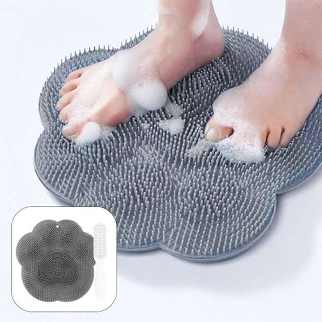 아뜨리 실리콘 욕실 발 씻는 세척 매트 풋 브러쉬, 400g, 1개, 1개입