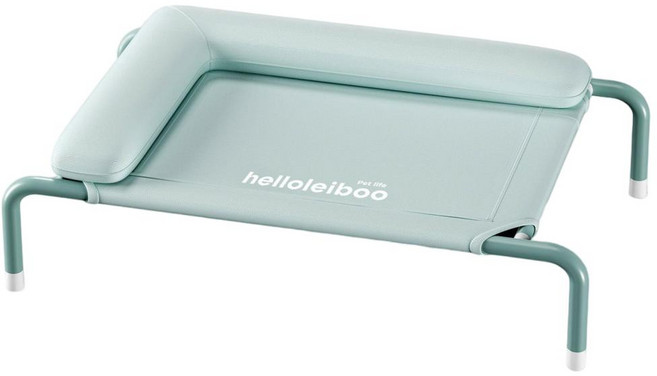 helloleiboo 寵物行軍床 可拆洗透氣耐磨, 1個, 梧枝綠（烤漆工藝離地防潮）