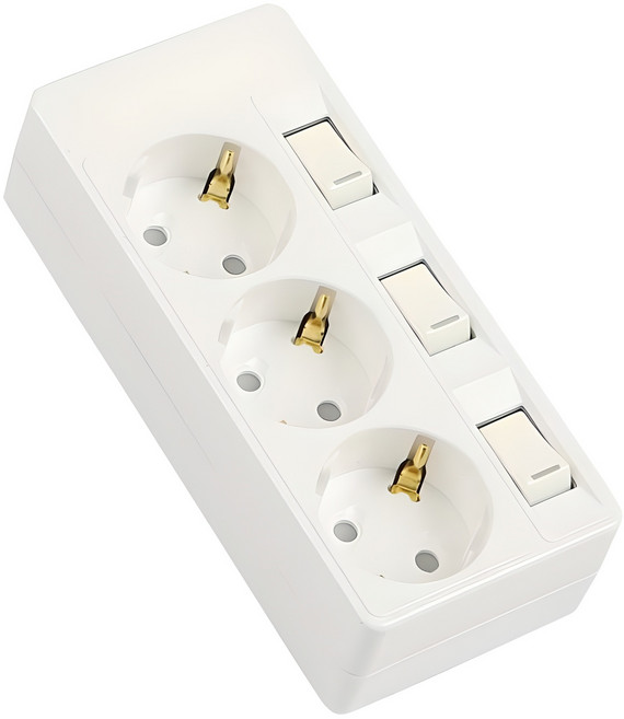 써보니 개별 절전형 멀티탭 16A 3구, 유백, 1개