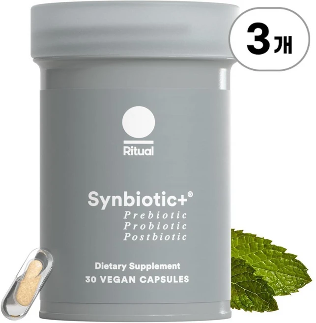 리추얼 신바이오틱 플러스 3 인 1 프로바이오틱 서플리먼트 Ritual Synbiotic+ 3-in-1 Probiotic Supplement 30정, 3개 - 쿠팡