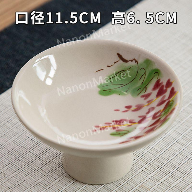 전통 다과접시 굽접시 디저트 떡 한과 약과 플레이팅 상차림 카페, E 스타일 (4개세트), 1개