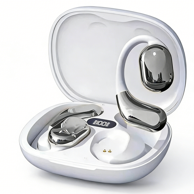 DBL 耳掛式藍芽耳機 Q28 1個 柏林之聲, 【白色】HIFI+降噪+環繞音+電量數顯, CCAP24LP4770T6