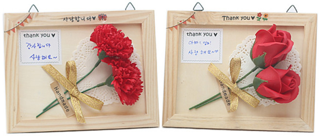 비누꽃액자 2인용 (카네이션 장미 선택), 카네이션, 1개