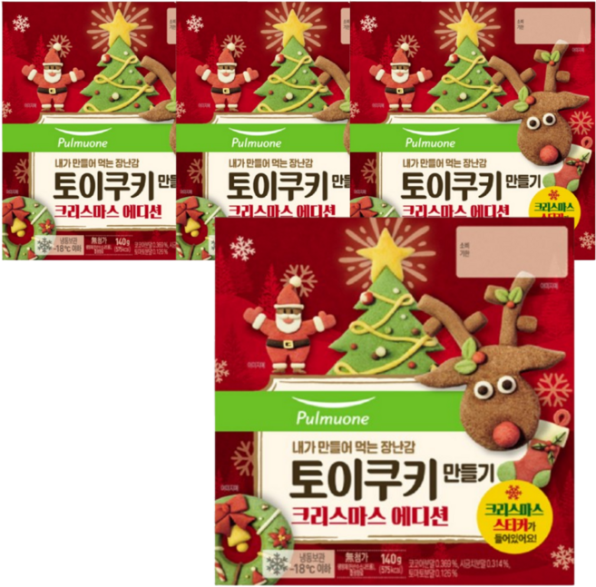 풀무원 토이쿠키 크리스마스에디션 140g 4개, 풀무원 토이쿠키 크리스마스 140g 4개