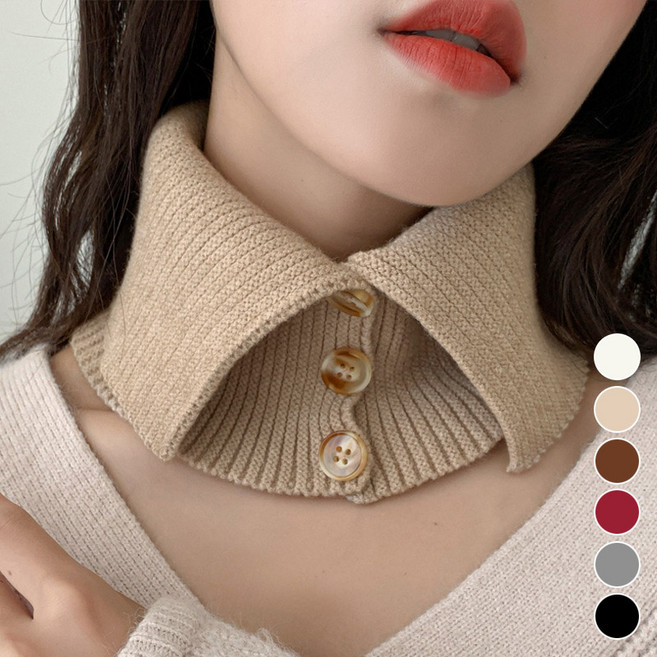 단추 방한 페이크 넥카라 두가지스타일 니트 넥워머