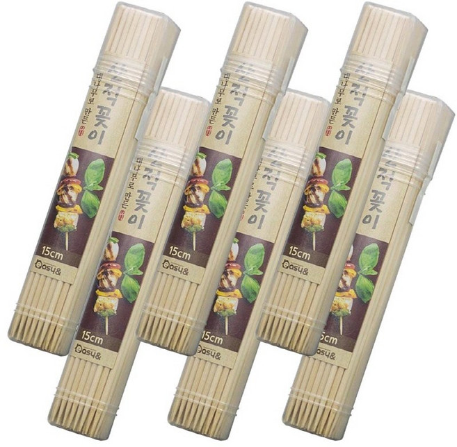 생활미소 대나무로 만든 산적꽂이 80입, 15cm 6개, 80개입