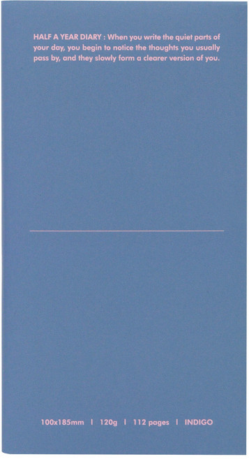 인디고 만년형 기본 6개월 위클리 핸디 다이어리, 1개, 블루