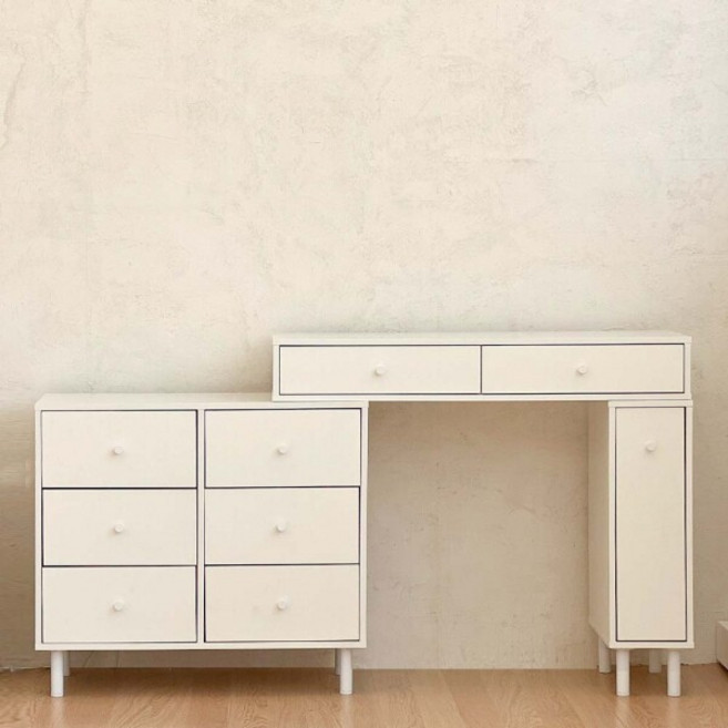 [파로마] 홈즈 블랑 3단 6칸 화이트 콘솔 화장대 HPN340, 상세 설명 참조