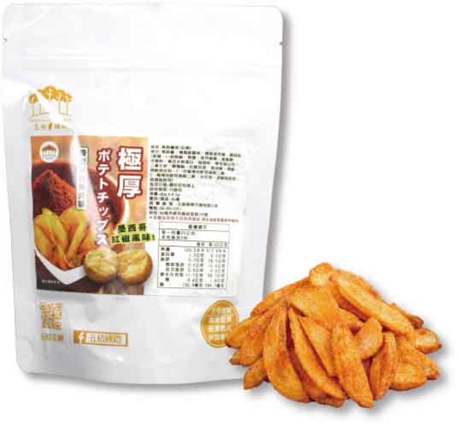 五桔國際 厚切帶皮馬鈴薯 墨西哥紅椒風味 60g, 8個