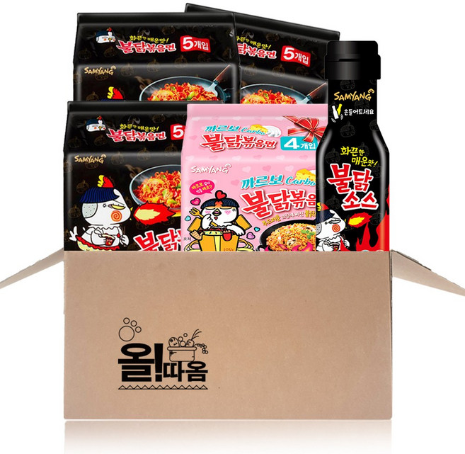 올따옴) 불닭볶음면 15개+까르보불닭볶음면4+불닭소스 1개
