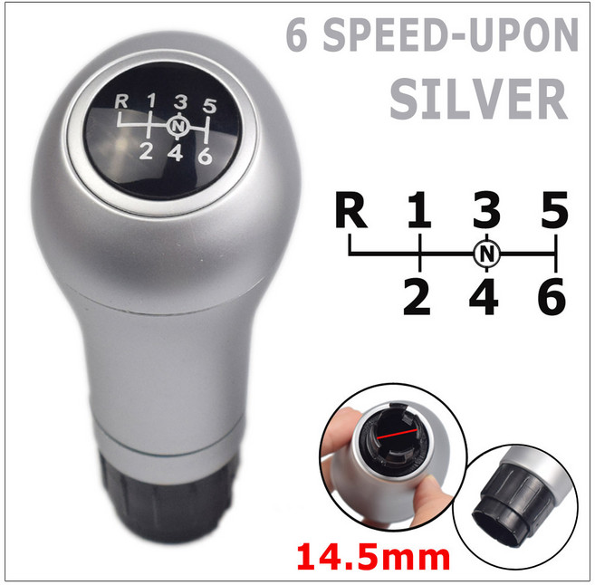 메르세데스 벤츠 호환 W203 S203 CL203 W209 W204 C300 C250 W207 A207 W212 6 속도 시프터 레버, [04] Silver-6-UPON-14.5, 1개