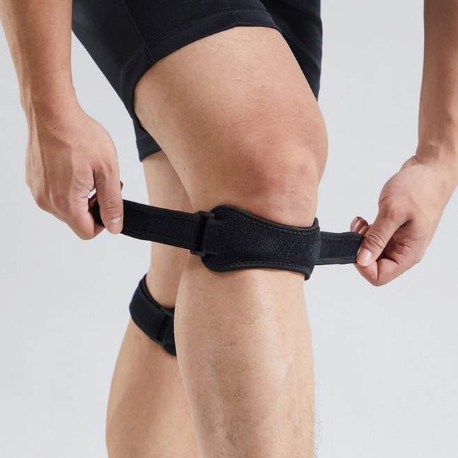 슬개건염방지 슬개골 무릎보호대 슬개건스포츠 등산 러닝머신 걷기 관절 압박밴드 건강, 블랙, 1개