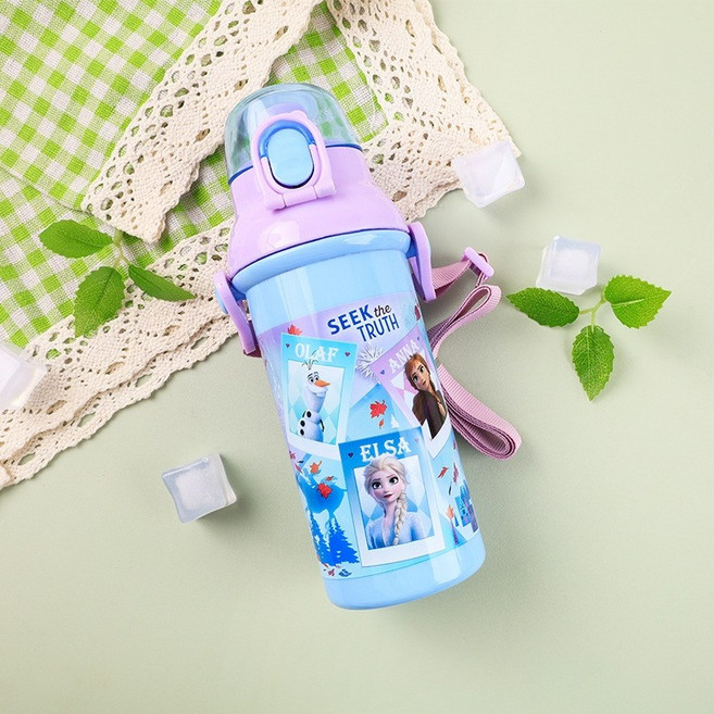 디즈니 캐릭터 어린이물병 휴대용 목걸이물통 소풍 유치원, 겨울왕국, 1개, 480ml