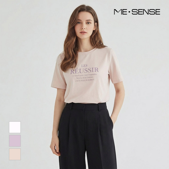 [미센스] 레터링 프린트 반팔 셔츠_MB44BLM202Z