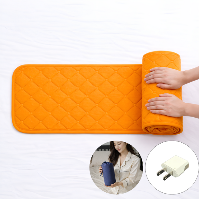 피기드림 탄소매트 여행용 휴대용 1인용 포켓배드 온열 전기매트 전기요, 블루 L(45 x 135cm)