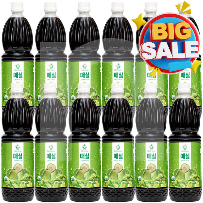 해피스위치 과일농축액 매실 아이스티, 1L, 12개