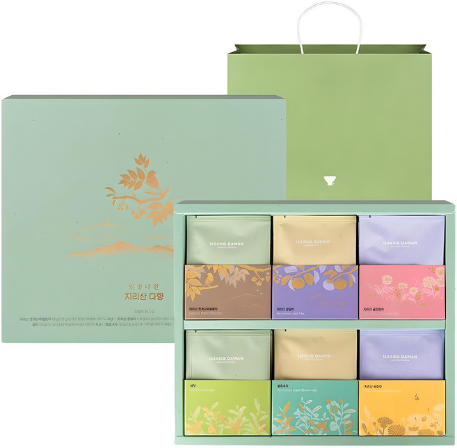 일상다완 쌍계명차 지리산 다향 세트 + 쇼핑백, 티백 6종 x 5p, 1세트