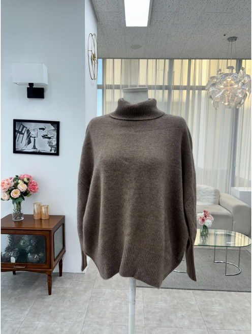 몽골 캐시미어 터틀넥 목폴라 반목 후드 여성니트 겨울 루즈핏 스웨터 캐시미어100