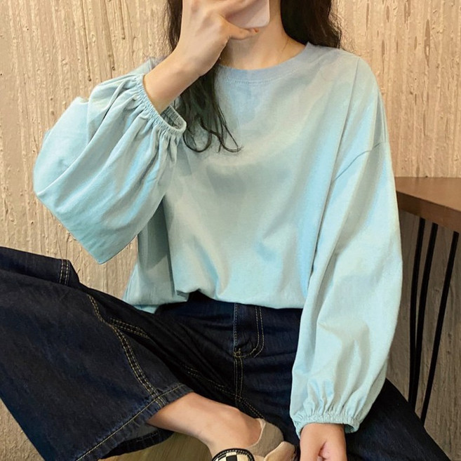 바이누아 심플벌룬소매 긴팔 티셔츠