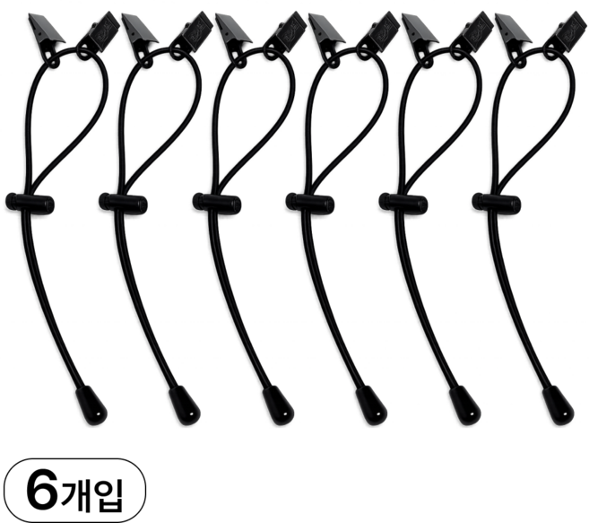 코잘 2클립 바지 밑단 고정 스트랩 집게, 6개, 블랙