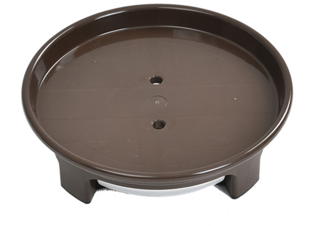 모두다 내경 27cm 원형 서랍식 화분받침대, 1개, 옹기색