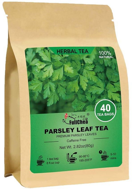 FullChea - Yerba Mate 티백 티백 40개 3g/봉지 - 훈제 아르헨티나산 재배 - 항산화 물질과 식물 영양소가 풍부함, FullChea 파슬리 티백 40개입 1팩