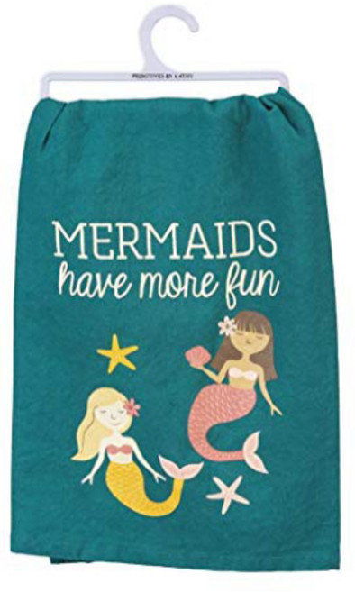 Kathy 주방 행주로 만든 프리미티브 인어는 더 재미있습니다 Primitives by Kathy Kitchen Dish Towel Mermaids Have More Fun, 1개, 기타