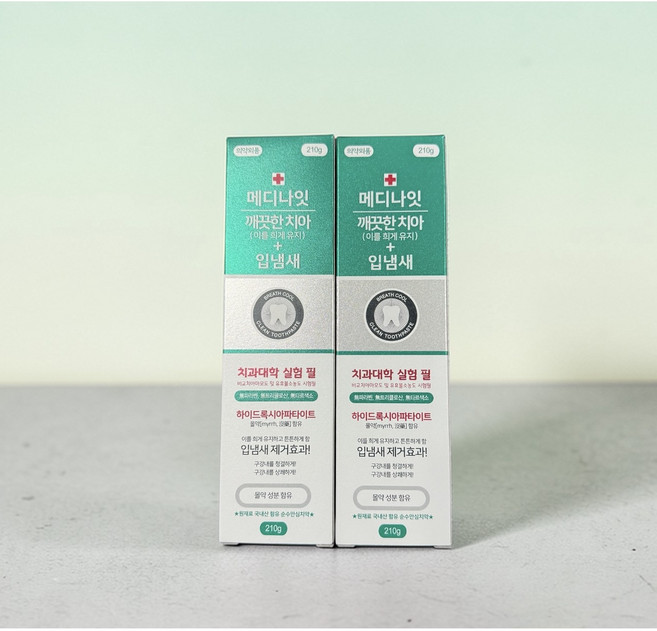 서울 실험필 치과대학 메디나잇 치약 210g, 저불소/무불소치약, 2개